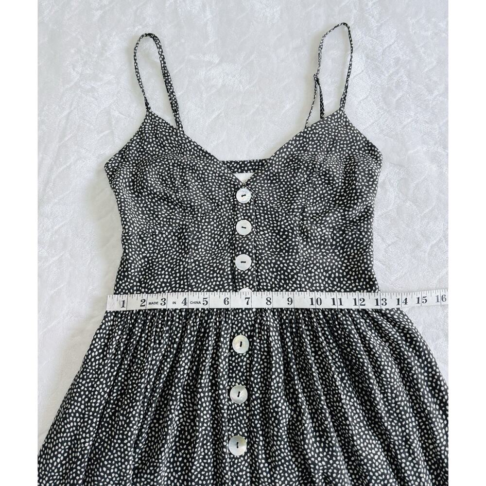 Auguste the Label Size US 2 Tear Drop Staple Charcoal Dot Print Midi Dress - Picture 8 of 8